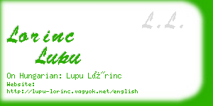 lorinc lupu business card